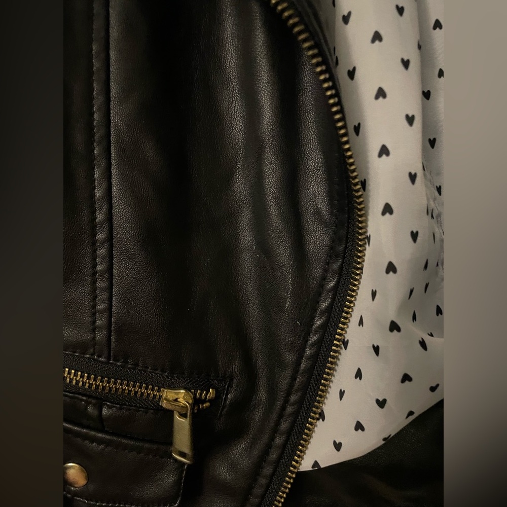 H&M Black Leather Jacket with Gold Details - Picture 2 of 4